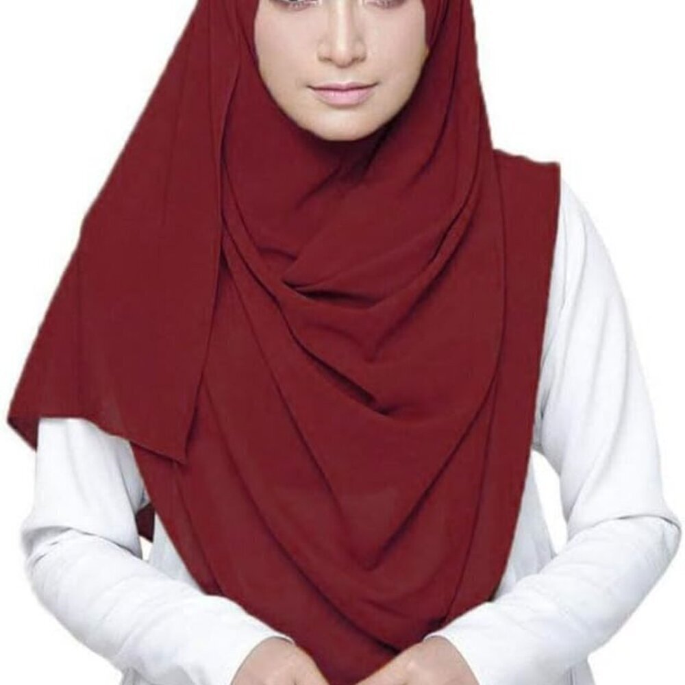 Solid Color Bubble Chiffon Scarf for Women Lightweight Hijab Wrap Perfect for An